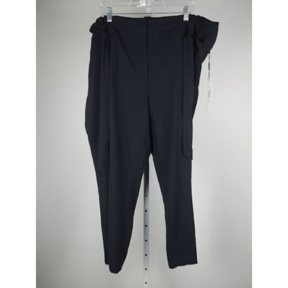 Calvin Klein Plus Size Black Tie-Belt Straight-Leg Pants 20W - Picture 2 of 9